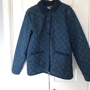 Quilted pattern denim jacket